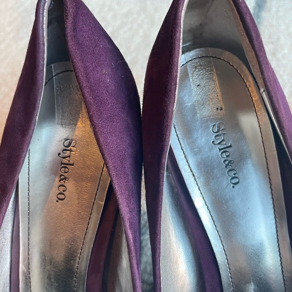 Style & Co Celine Plum Purple Suede Peep Toe Pump - Picture 5 of 10